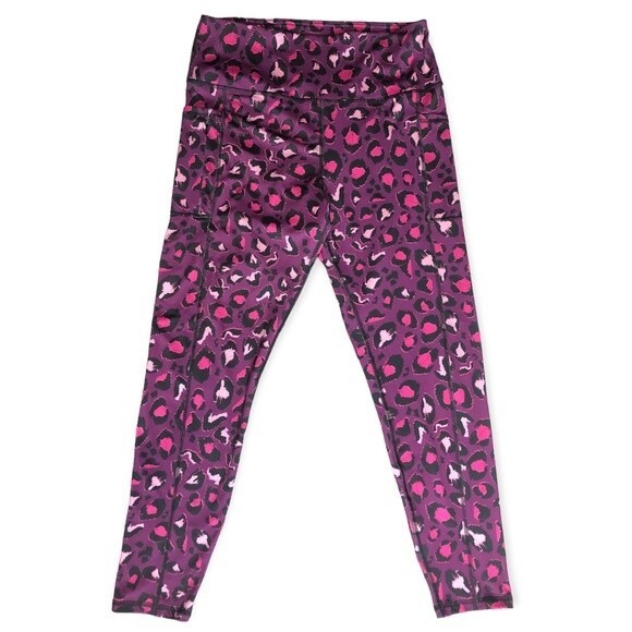 Adrienne Vittadini Sport Leopard Print High Rise Leggings - Picture 1 of 5